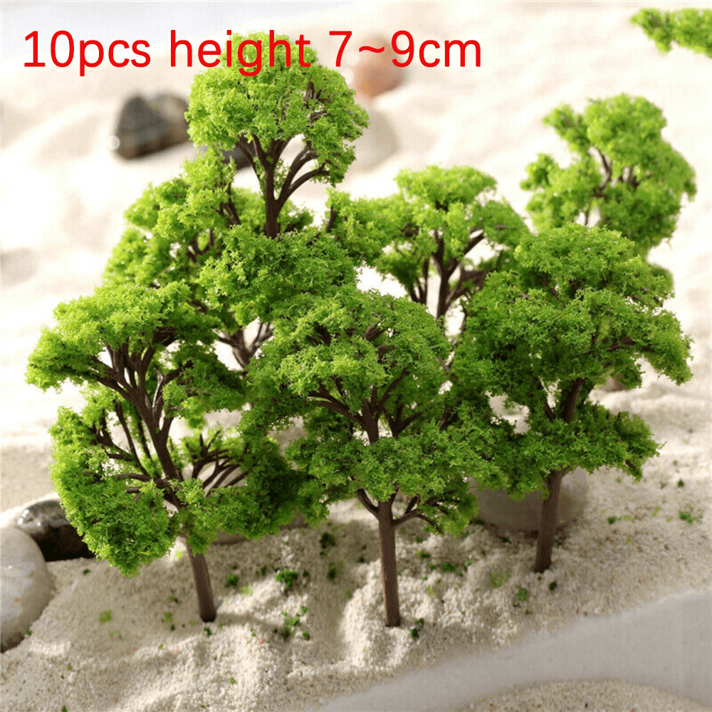 10Pcs 9Cm HO OO Scale Model Trees Train Railroad Layout Diorama Wargame Scenery - MRSLM