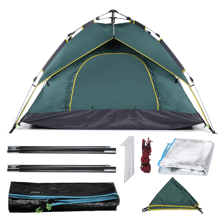 3-4 Person Camping Tent Instant Automatic Double Layer Waterproof Sunshade Canopy Outdoor Travel Beach - MRSLM