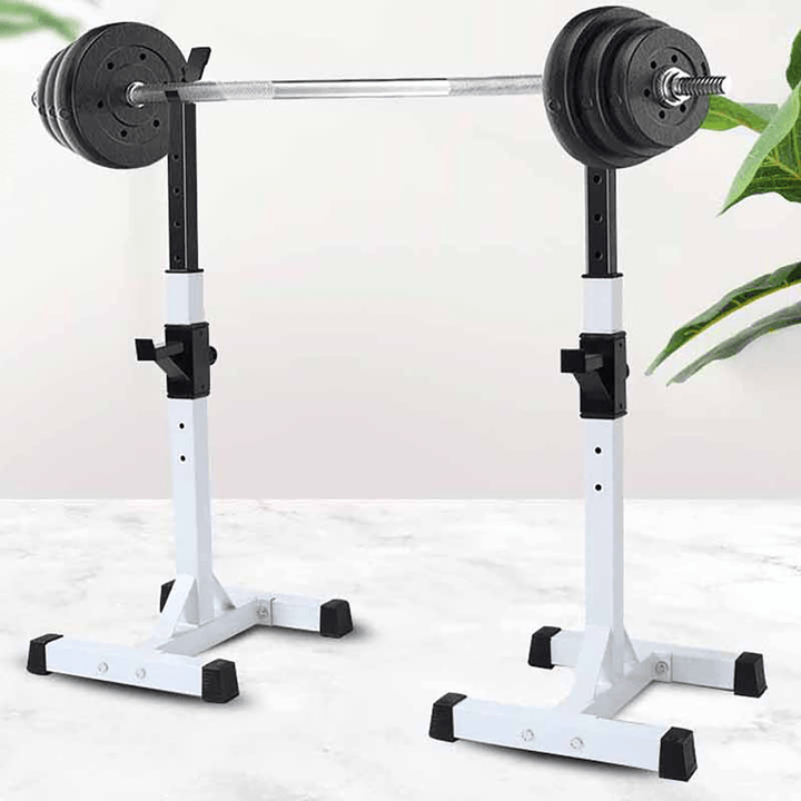 180KG Load Capacity Adjustable Squat Rack Bench Press Weight Lifting Barbell Stand Fitness Gym Barbell Accessories - MRSLM