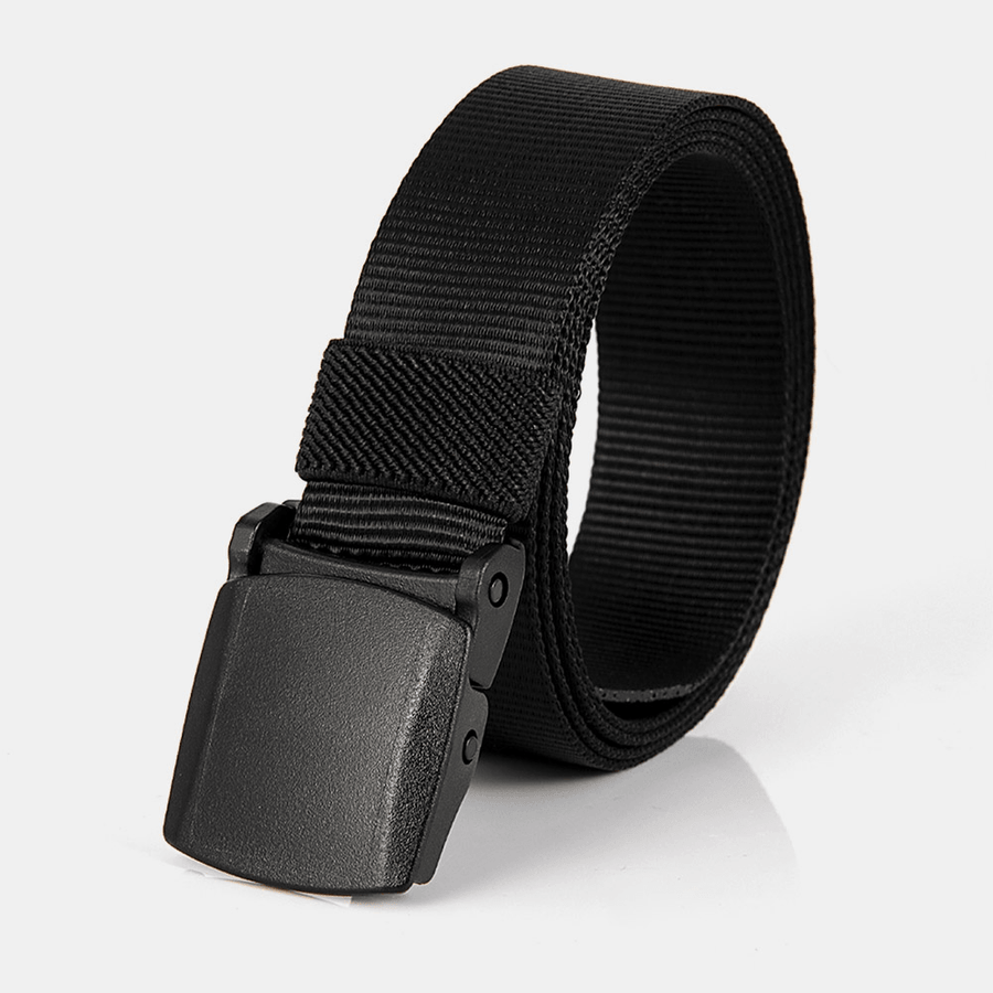 Men Canvas Adjustable Tactical Belt Automatic Buckle Business Casual Belt - MRSLM