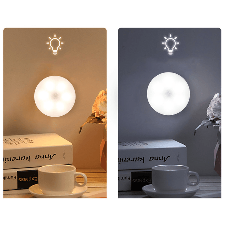 Rechargeable Cordless PIR Motion Sensor LED Night Light Lamp Wardrobe Bedside - MRSLM