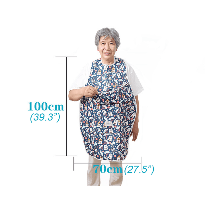 Elderly Patient Adult Waterproof Bib Feeding Drinking Anti-Leak Clothes Protector for Adult Mealtime Bib - MRSLM