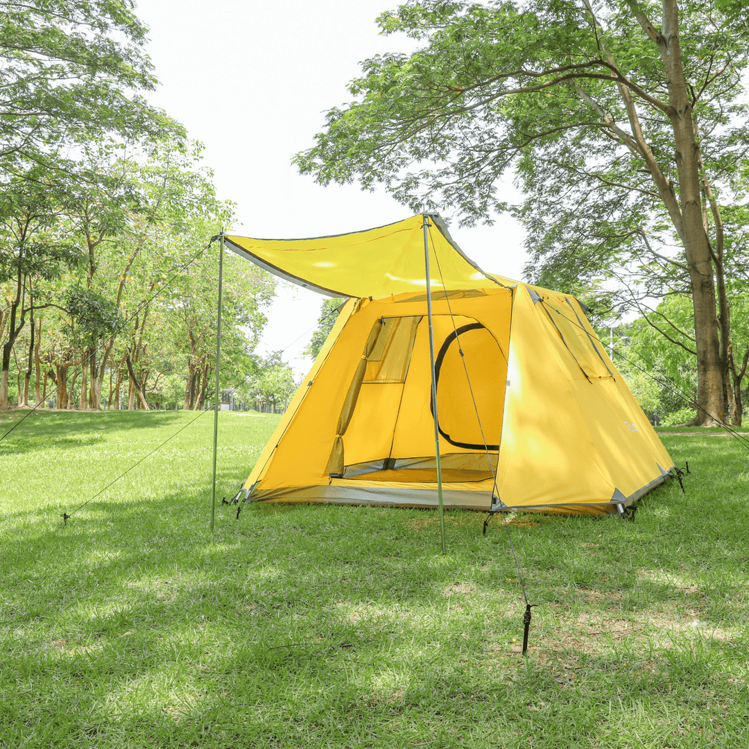 Tooca 4-Persons Camping Tent 3 Colors Double Instant Set Waterproof Outdoor Sun Shade Shelters Beach Backpacking Hiking - MRSLM