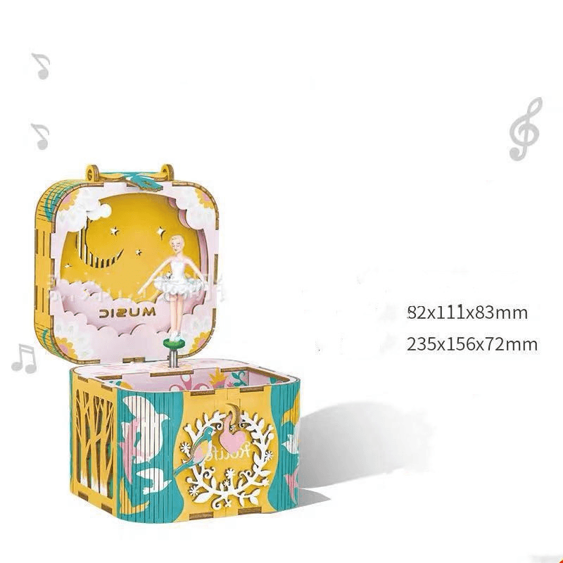 Ruodang Music Box 3D Wooden Puzzle Diy Enlightening Boys and Girls 3D Puzzle Gift Wholesale Customization - MRSLM