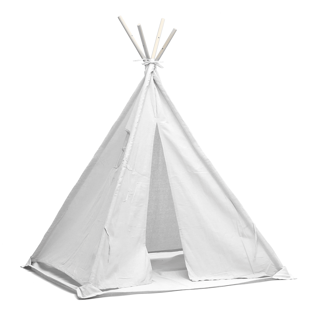 1.6/1.8M Kids Play Tents Cotton Canva Folding Indoor Outdoor Playhouse Triangle Indian Children Baby Game Funny House Wigwam Camping Tent - MRSLM