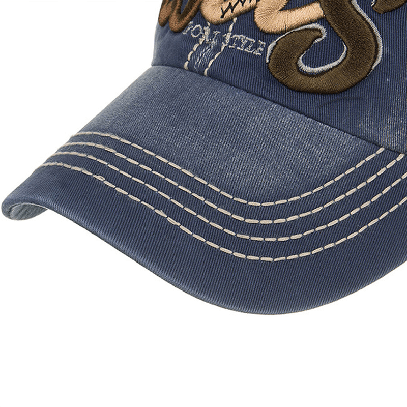 Men Denim Letter Pattern Sunshade Baseball Cap - MRSLM