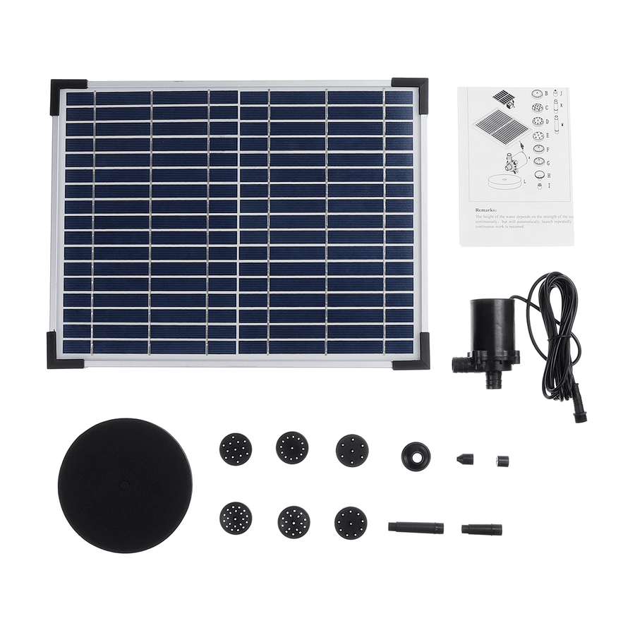 DC40Q-1702 Solar Power Fountain Kit Solar Panel Garden Solar Fountain Landscape Floating Fountain Water Pump - MRSLM