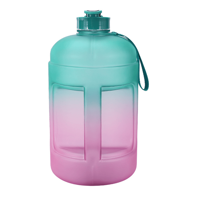 1 Gallon/3.78L PETG Time Marker Water Bottles Large High Capacity Training Water Jug with Leakproof Cap Wide-Mouth Jug Cup 2 Lids for Sports Gym Camping Travel - MRSLM