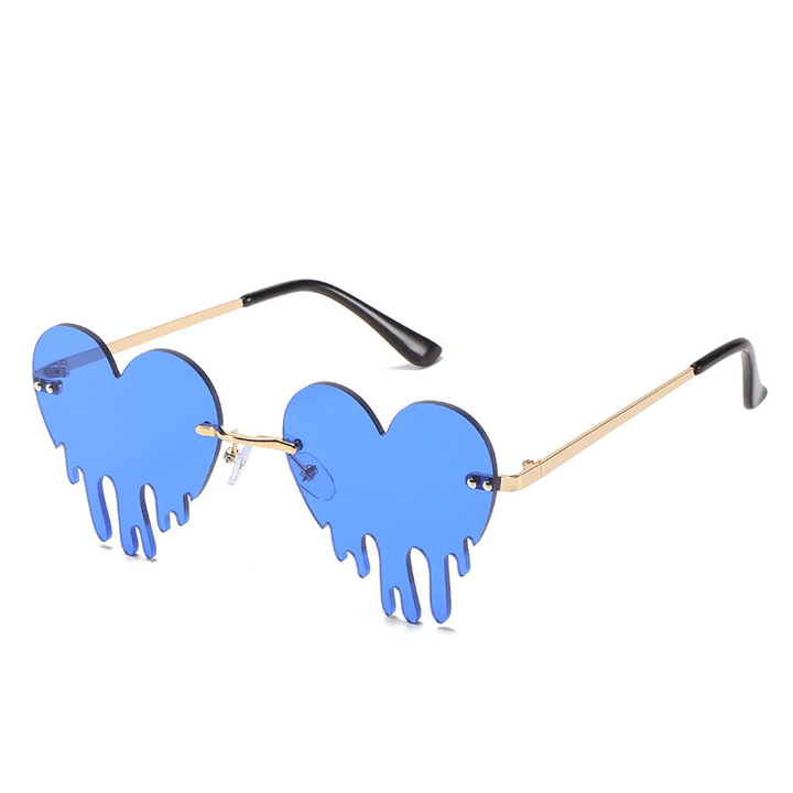 Women'S Personality Rimless Love Tears Sunglasses - MRSLM