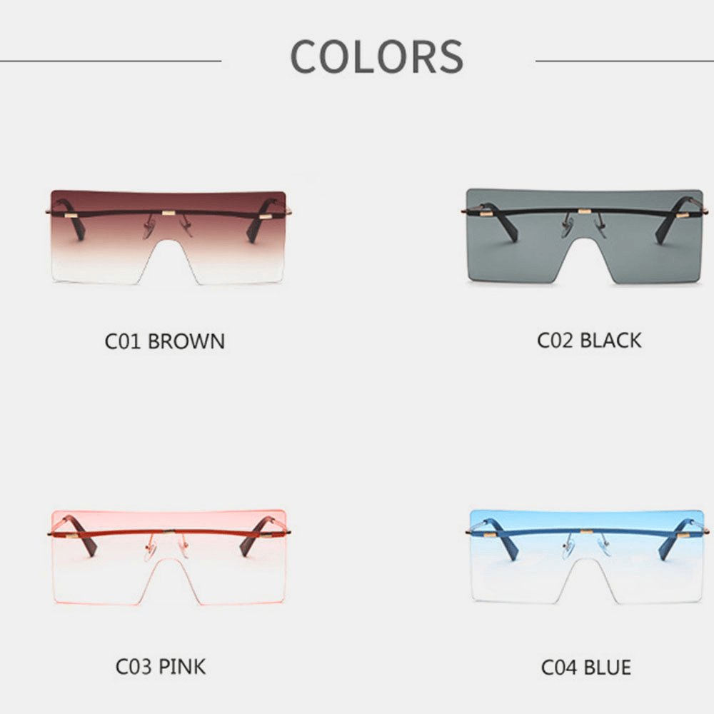 Unisex Gradient Color Square Frameless Fashion Cool UV Protection Sunglasses - MRSLM