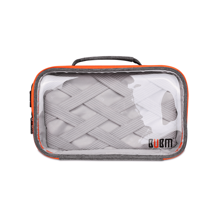 BUBM TTR Multi-Functional Portable Transparent Electronics Accessories Organizer Cosmetic Bag - MRSLM