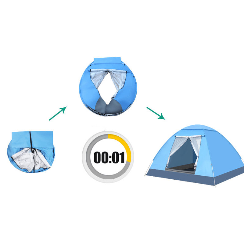 For 4 Person 2*2*1.25M Automatic Set up Family Outdoor Camping Tent UV Proof Camp Tents Ultralight Instant Shade Tent - MRSLM