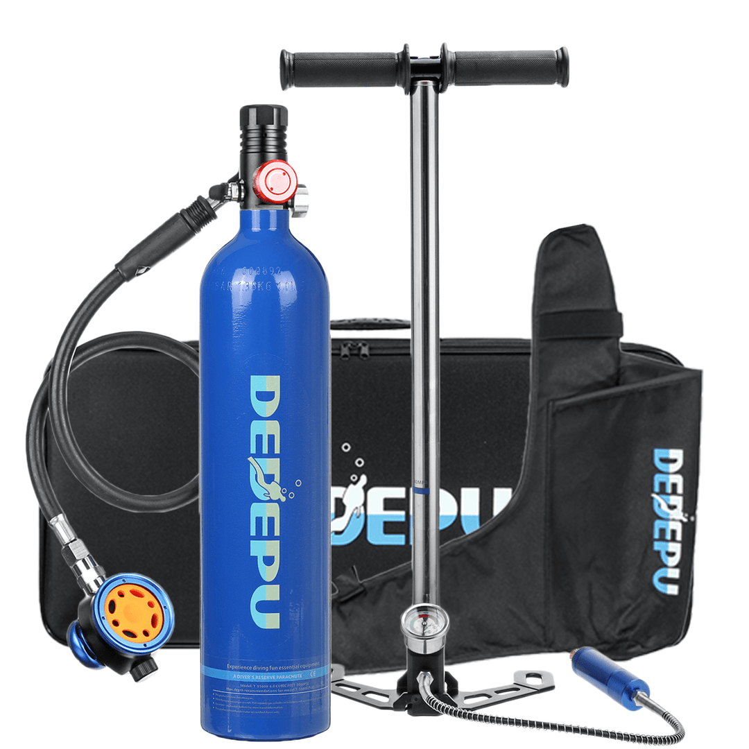 DEDEPU 6Pcs/Set 1L Diving Mini Scuba Air Tank Kit Scuba Oxygen Cylinder Reserve Air Tank Snorkeling Equipment Set - MRSLM