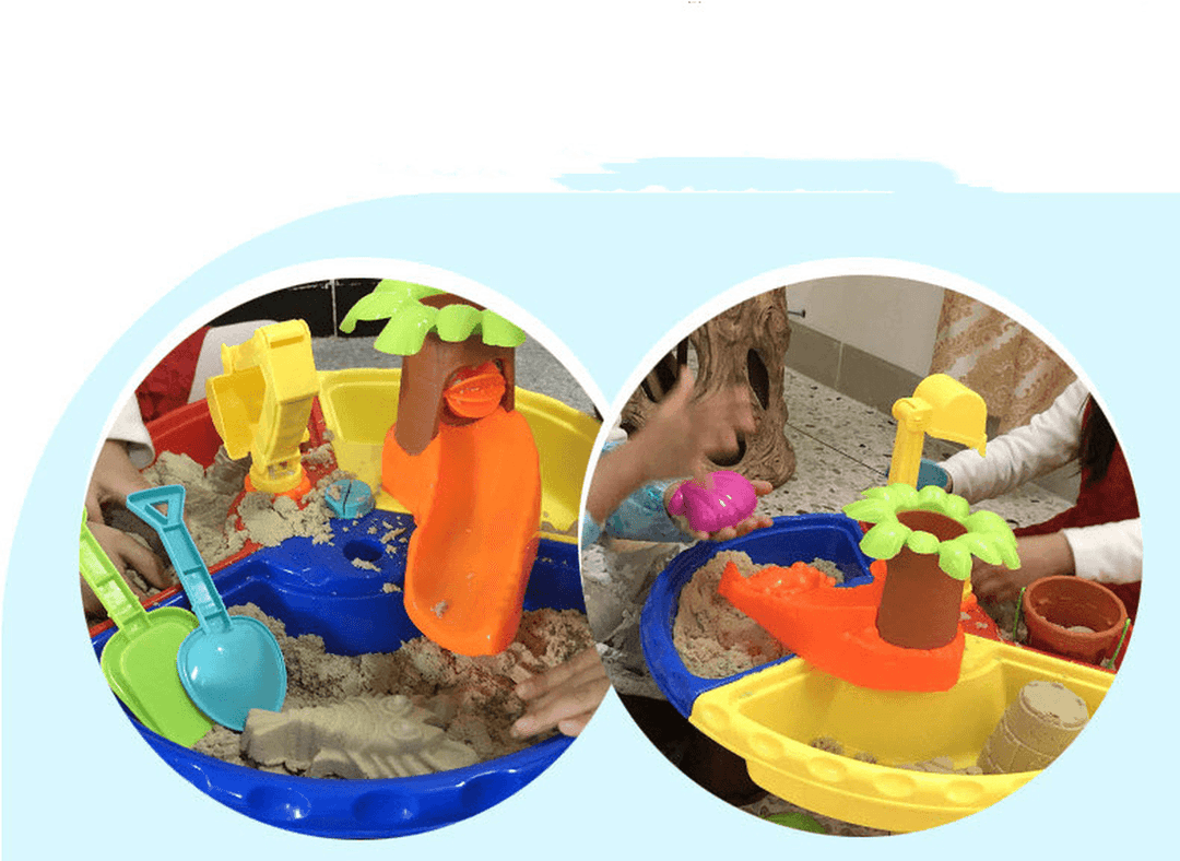 Water Table Set Summer Sand and Water Table Box Baby Kids Children Outdoor Beach Waterwheel Toys Family Play Set - MRSLM