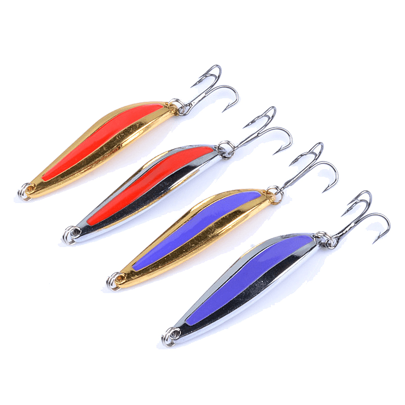 ZANLURE 4Pcs/Set 4.3-5.5Cm 5-10G Fishing Lure Metal Sequins Spoon Hard Baits Fresh Saltwater Fishing - MRSLM