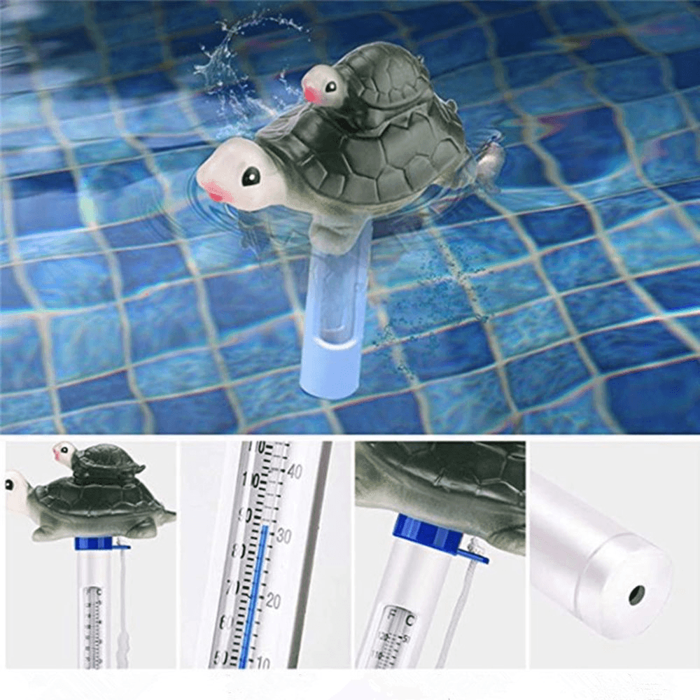 Cute Turtle Shape Floating Swimming Pool Thermometer for SPA Float Temperature PXPF - MRSLM