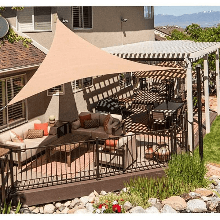 Triangle Outdoor Shade Sail Patio Suncreen Awning Garden Sun Canopy 98% UV Block - MRSLM