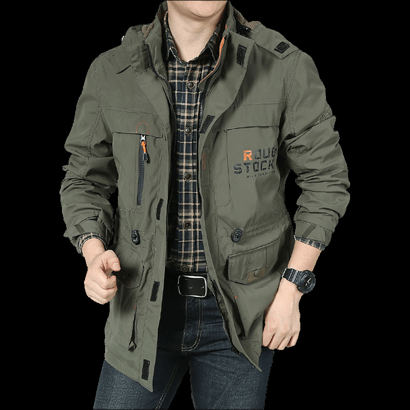 Winter plus Velvet Thick Loose Men'S Multi-Pocket Jacket - MRSLM