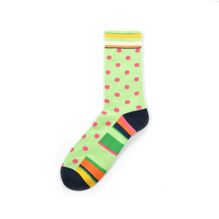 Men'S Street Wild Classic Geometry Striped Cotton Mid-Socks - MRSLM