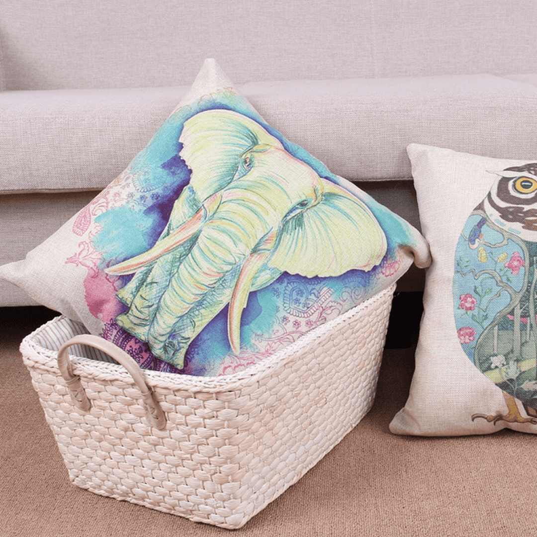 Fashion Animal Cotton Linen Throw Pillow Case Waist Cushion Cover Home Sofa Car Decor - MRSLM