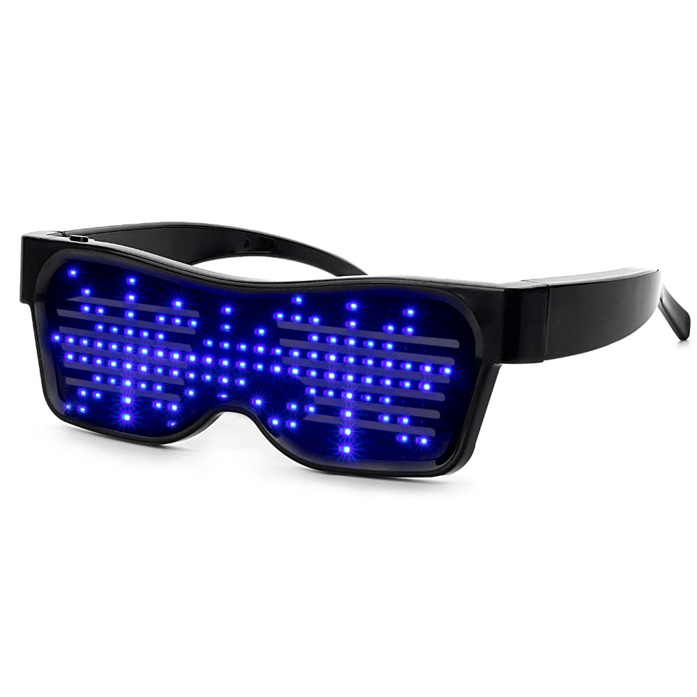 Bluetooth Programmable Text USB Charging LED Display Glasses Dedicated Nightclub DJ Holiday Party Birthday Children'S Toy Gift - MRSLM