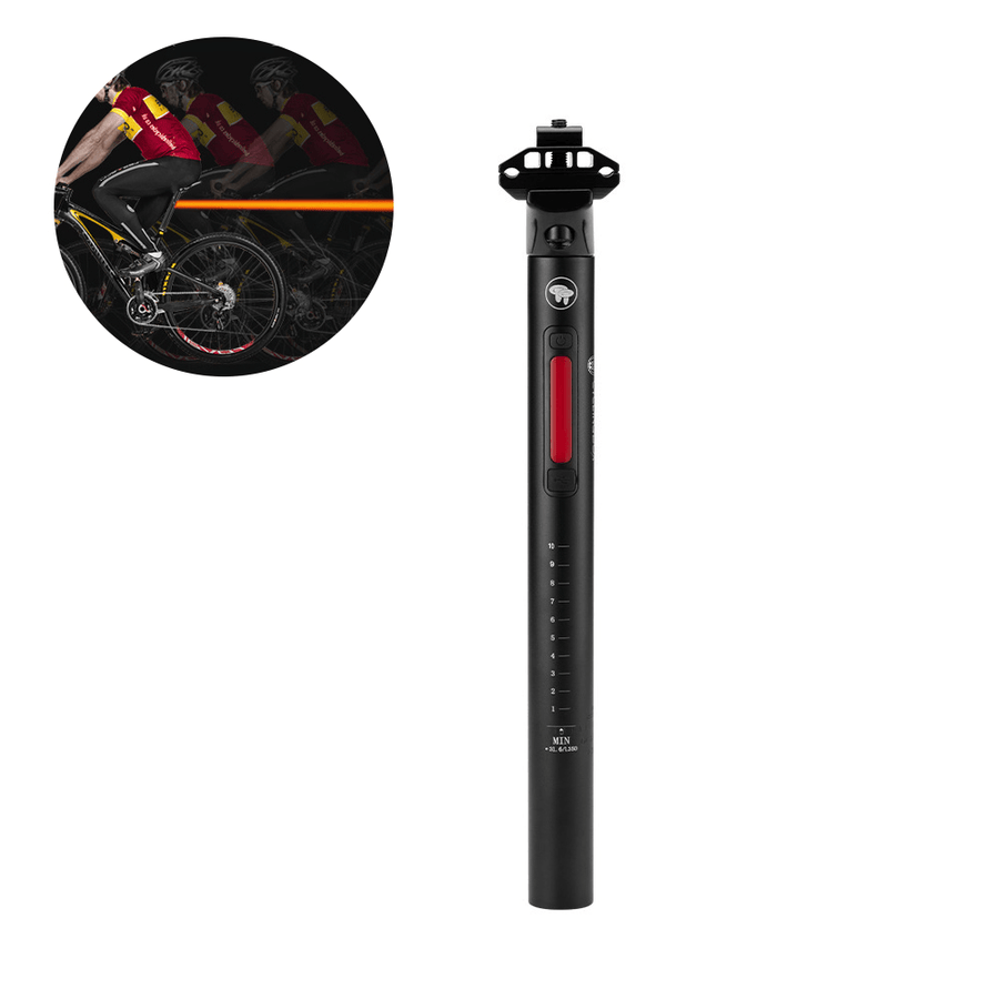 BIKIGHT 30.4/31.6Mm Bicycle Seatpost Taillight Aluminum Alloy Adjust 3 Modes Induction USB Rechargeable Bike Seat Tube Lamp - MRSLM