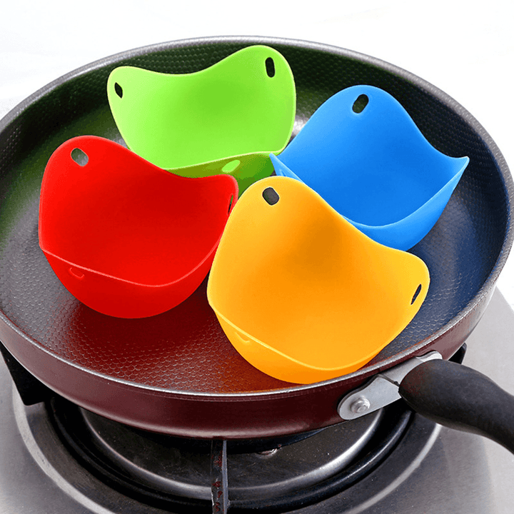 4Pcs Egg Poacher Silicone Pancake Egg Poach Pods Baking Cup Kitchen Cookware Bakeware Tool - MRSLM