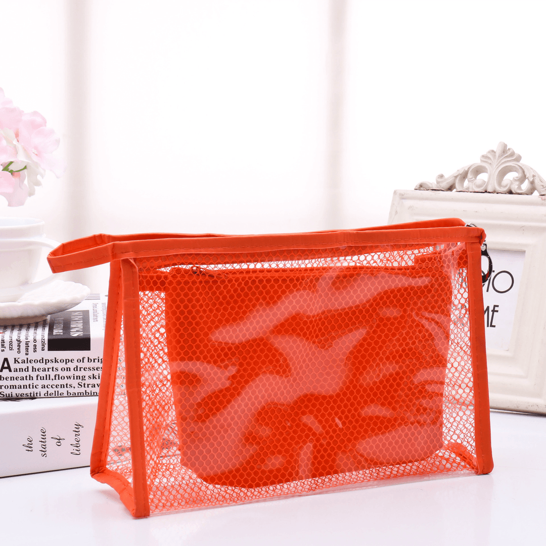 Honana BX-112 Waterproof PVC Cosmetic Bags Two-Piece Suit Net Travel Makeup Transparent Bag - MRSLM