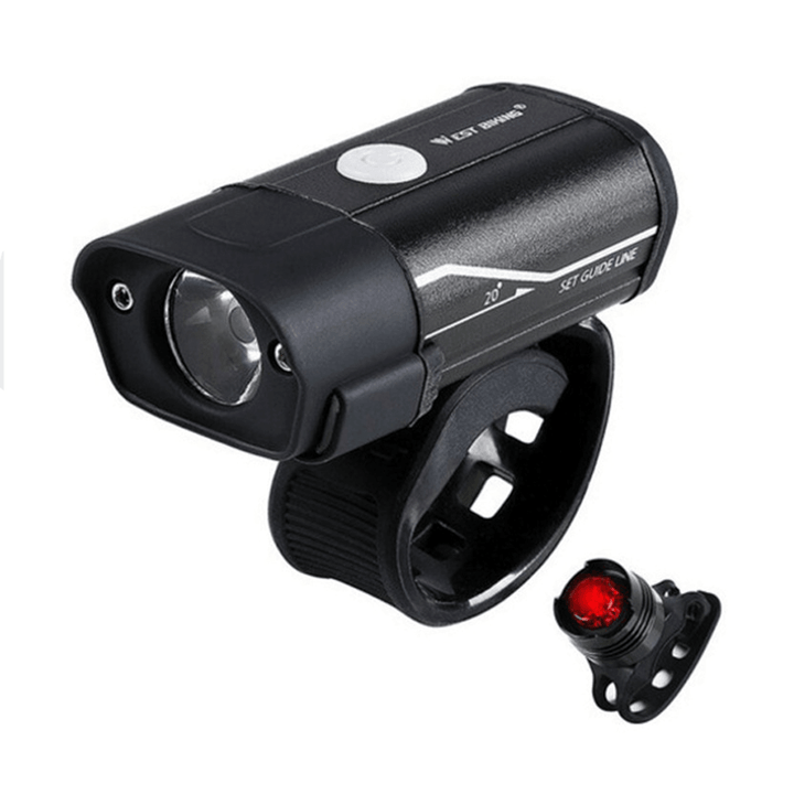 WEST BIKING 350Lm Bike Headlight 5 Modes Ultralight USB Rechargeable Bicycle Front Lamp Outdoor Cycling - MRSLM