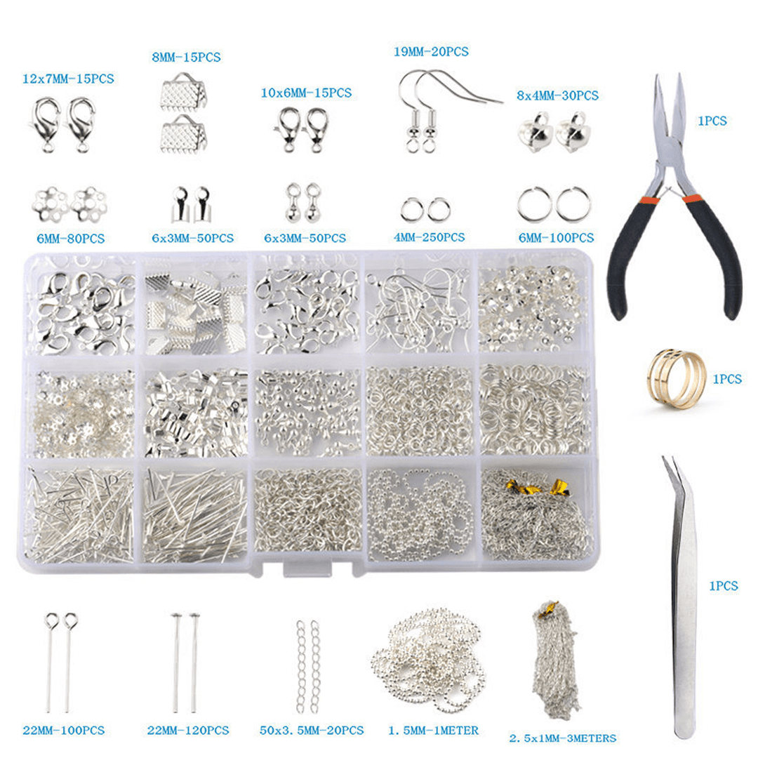 870Pcs Gold/Silver/Bronze Repair Metal Tools DIY Craft Supplies Jewelry Making - MRSLM