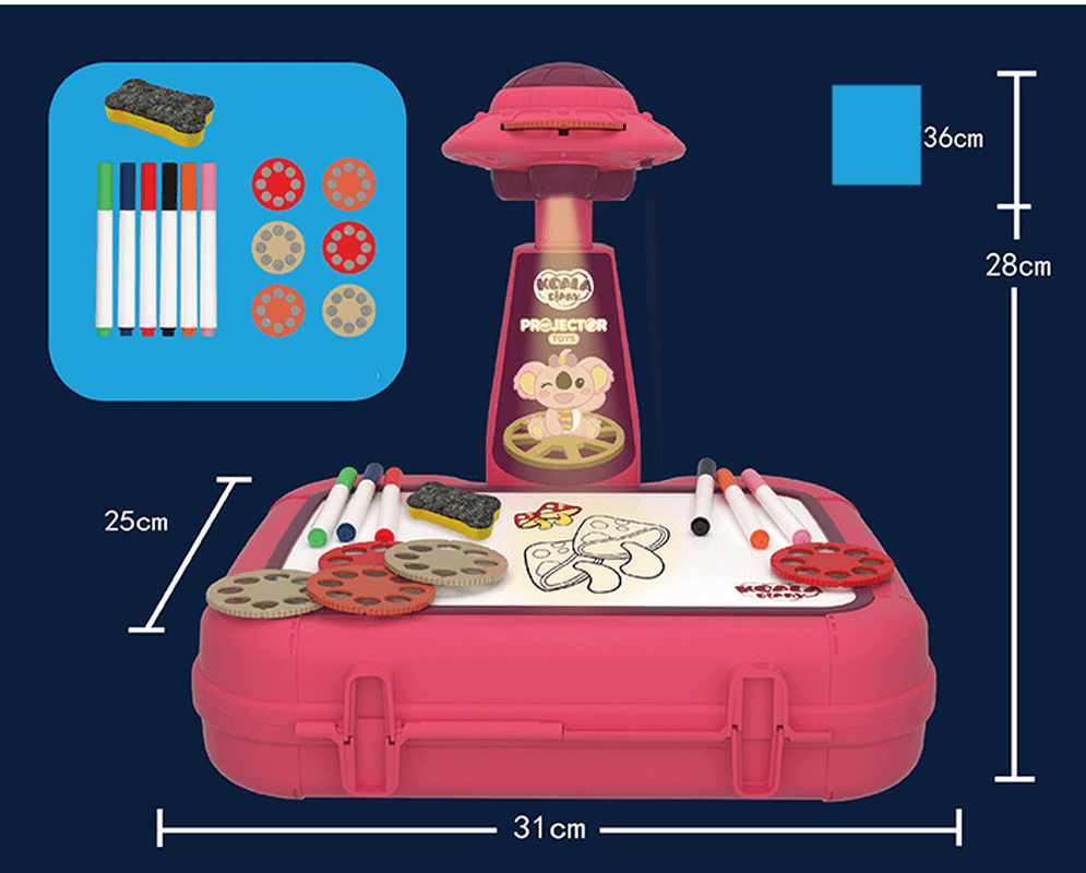 Children'S Drawing Machine Projection Suitcase - MRSLM