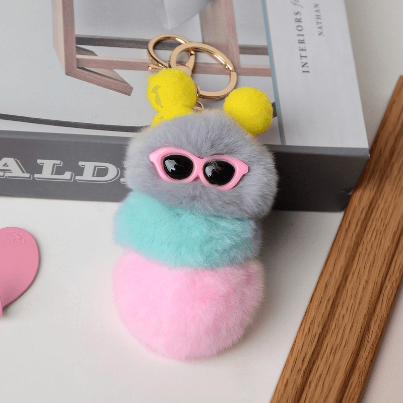 Rex Rabbit Caterpillar Fur Pendant Creative Gift - MRSLM