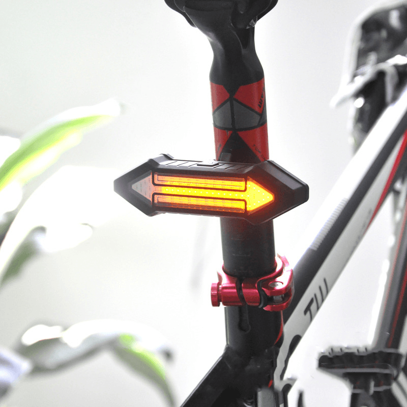 BIKIGHT Intelligent Remote Control Bicycle Light LED Warning Laser Steel Ring Tail Lights - MRSLM