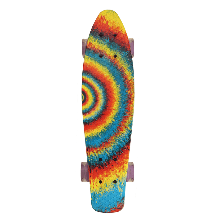 22'' Kids Completed Skateboard Long-Board Retro Banana Skateboard with Flashing Wheels for 6-12 Years Old - MRSLM