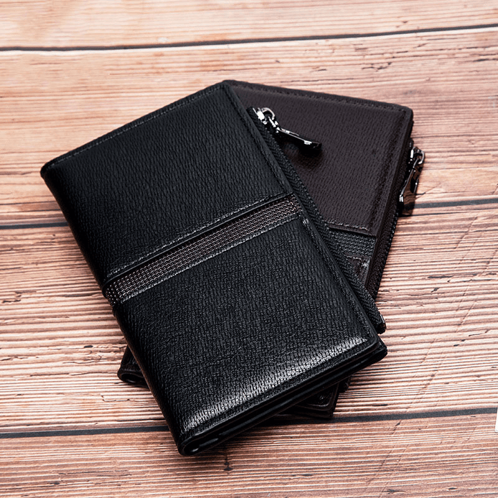 Men Faux Leather Retro Business Multi-Slot Hand Carry Card Holder Wallet Clutch Purse - MRSLM