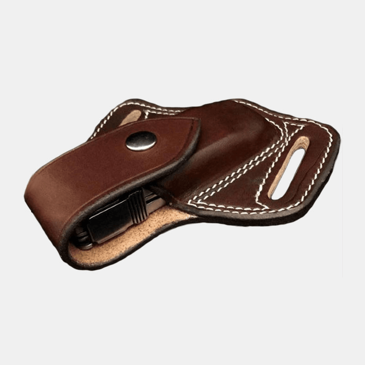 Men Vintage Genuine Leather EDC Bag Tooling Bag Waist Bag Belt Bag - MRSLM