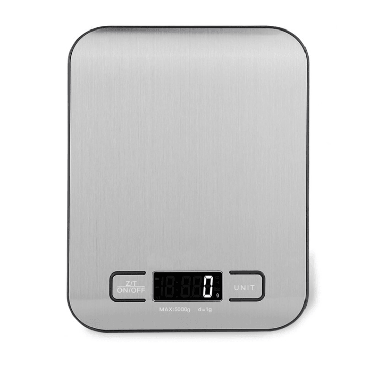 5/10Kg Digital Multi-Function Food Kitchen Scale Stainless Steel Fingerprint-Proof Finish Platform with LCD Display Baking Scale for Cooking Baking - MRSLM