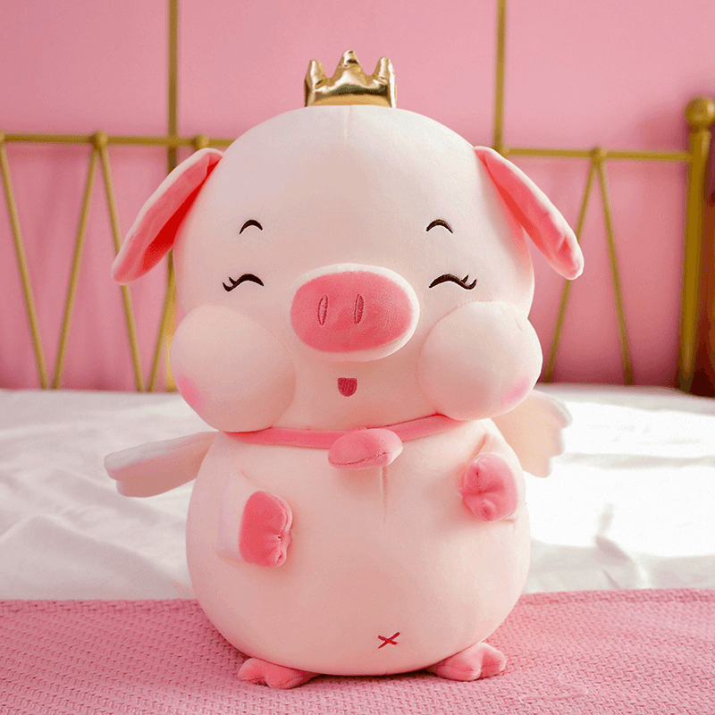 Chubby Crown Angel Pig Plush Toy - MRSLM