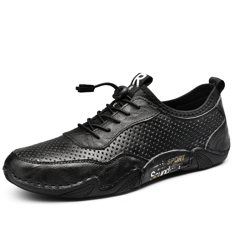 Men PU Casual Bussiness Driving Breathable Slip Resistant Soft Leisure Shoes - MRSLM