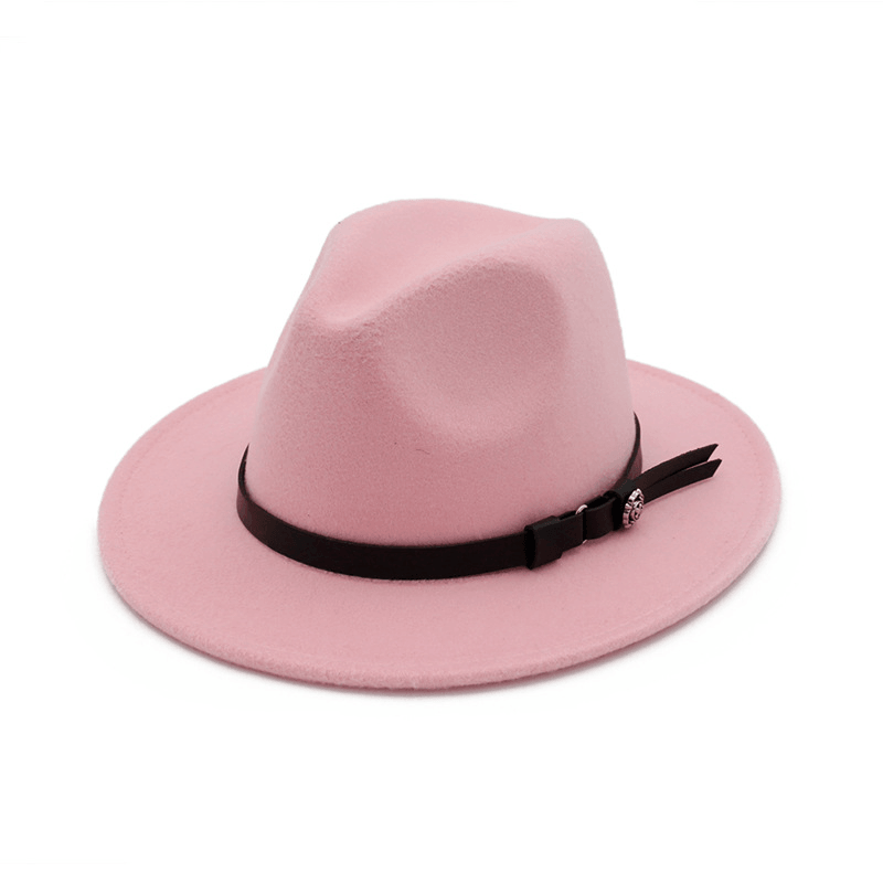 Jazz Flat Brim Felt Straight Brim Hat - MRSLM