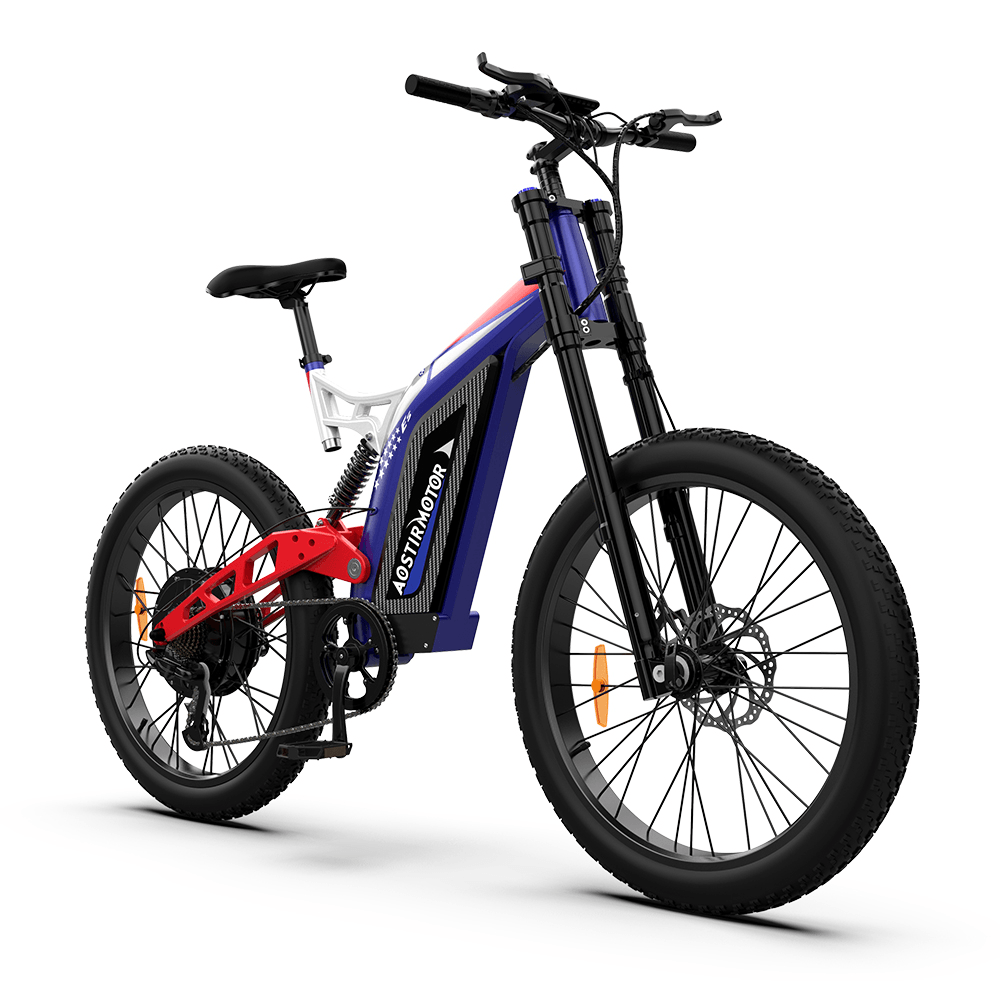 [US DIRECT] AOSTIRMOTOR S17 Electric Bike 26Inch 1500W 48V 20Ah 50Km/H Max Speed 45Km Mileage 120Kg Max Load Mountain Fat Tire Electric Bicycle - MRSLM