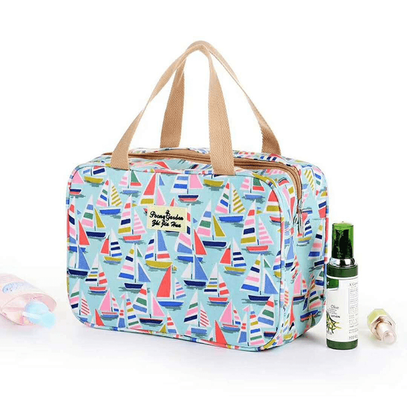 Women Waterproof Travel Bag Print Fashion Nylon Swimming Wash Storage Bag Cosmetic Bag Handbag - MRSLM