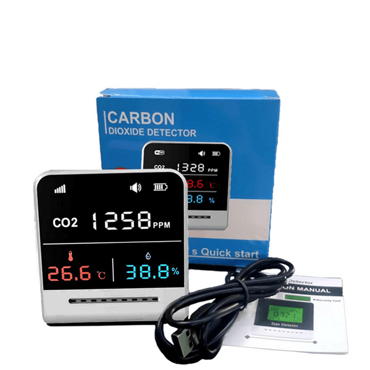 CO2 LCD Meter Sensor Carbon Dioxide Detector Air Quality Monitor Temperature Humidity Meter Gas Analyzer - MRSLM