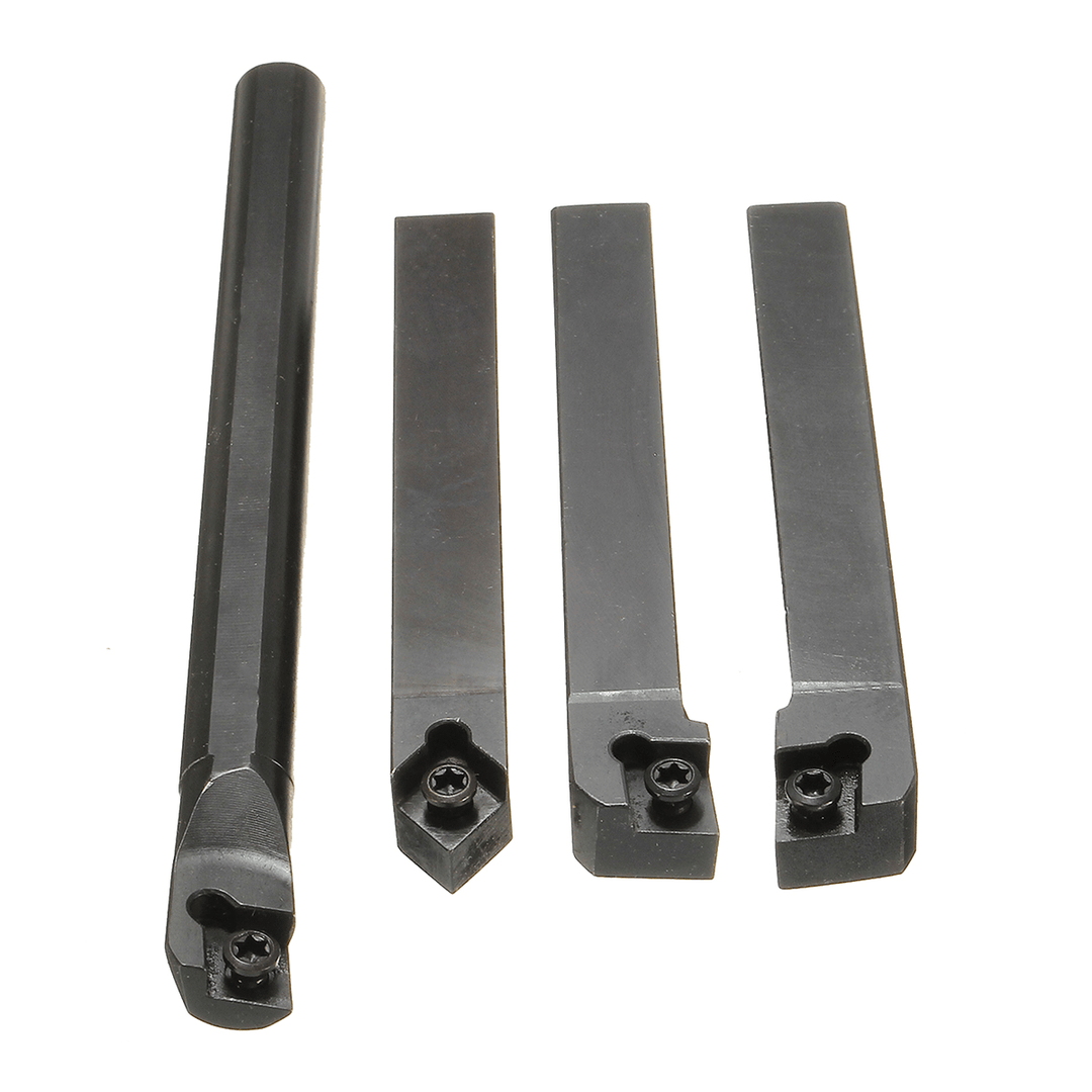 4Pcs SCLCR/L SCMCN 12Mm Lathe Boring Bar Turning Tool Holder with 10Pcs CCMT09T304 Carbide Inserts - MRSLM