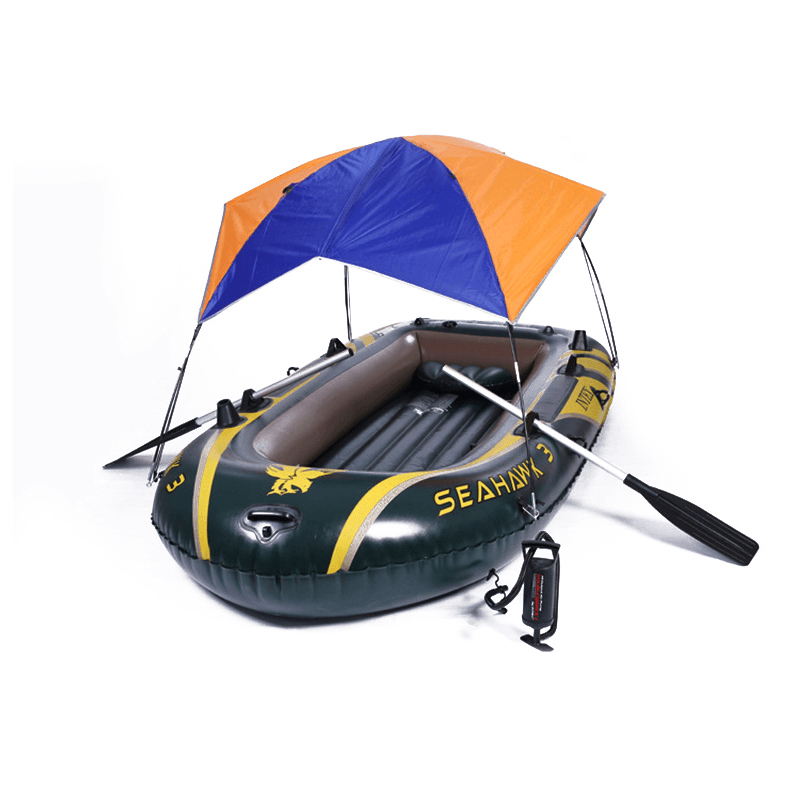 2/3/4 Person Inflatable Boat Dinghy Awning Fishing Shade Cover Sun Canopy Folding Sunshade Tent Rain Shelter Boat Accessories - MRSLM