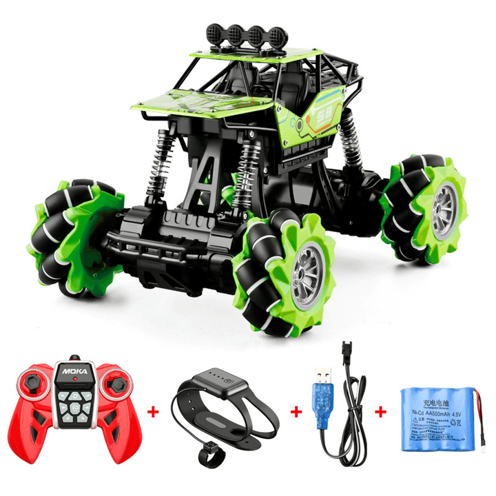 Alloy Remote Control Deformation Car Mecanum Wheel Gesture Induction Twisting Car Charging Boy Toy Off-Road Vehicle - MRSLM