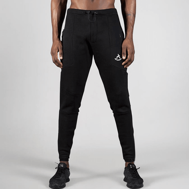 Mens Fleece Warm Sport Running Training Casual Pants - MRSLM