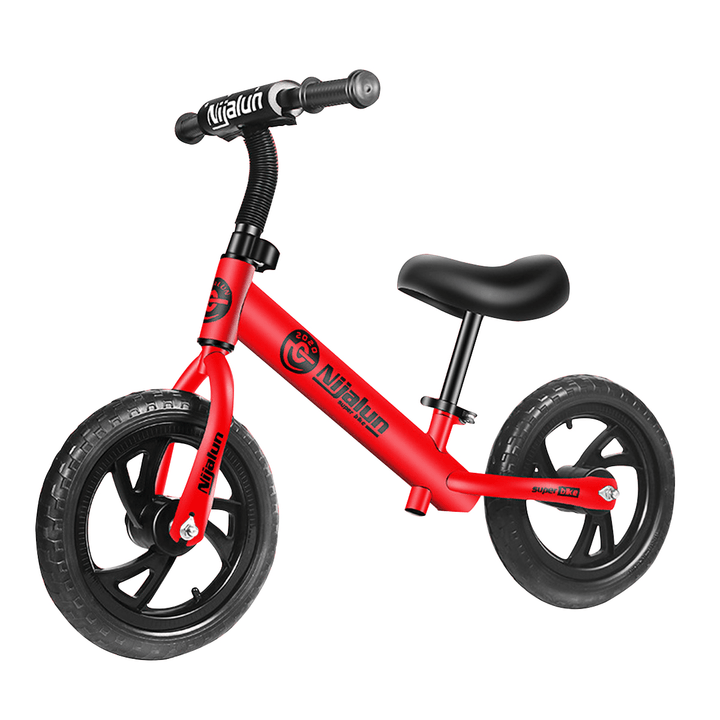 NJIALUN 12'' Adjustable Kid Balance No-Pedal Childrens Toddler Beginner Rider Training Bike for 2-6 Years Old Christmas Gift - MRSLM