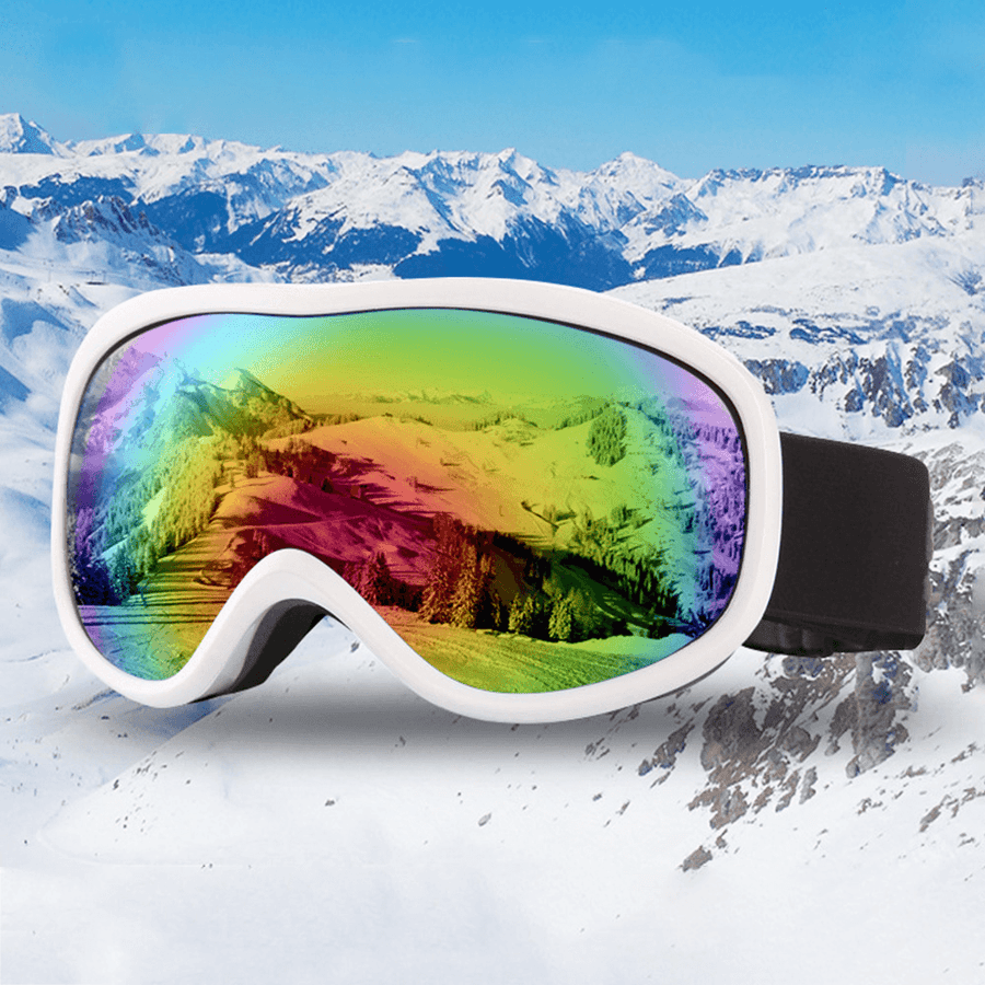 Unisex Double-Layer Ski Goggles Large Field of View Spherical Professional Dual-Lens Anti-Fog Windproof Goggles - MRSLM