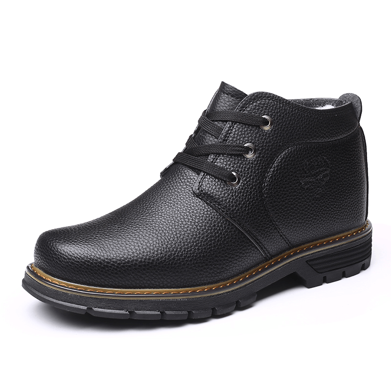 Men Comfy Microfiber Leather Warm Business Casual Winter Ankle Boots - MRSLM